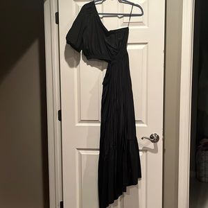 Moon River size large one shoulder black cutout dress
